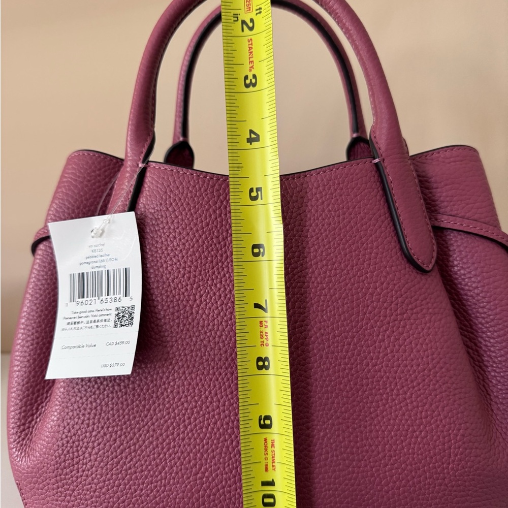 NWT Kate Spade Dumpling Bag Pebbled Leather Top-Handle in Pomegranate - Picture 6 of 7